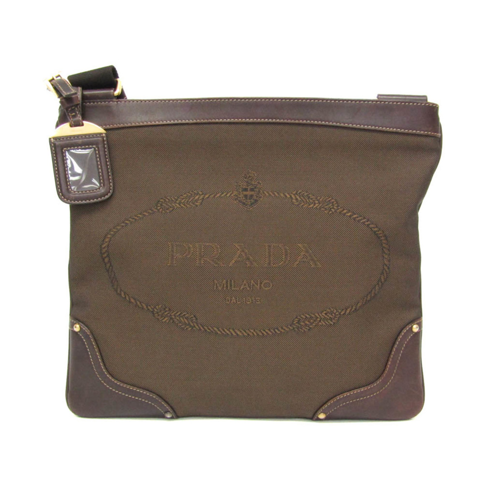 PRADA Brown Leather Shoulder Bag